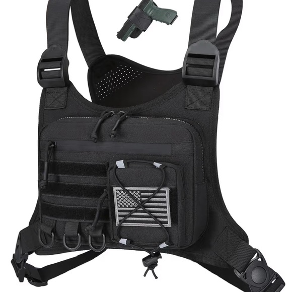 unbranded Other - NEW Outdoor Sports Chest Bag Men Chest Vest Holster One  Size Pistol Holder Blac